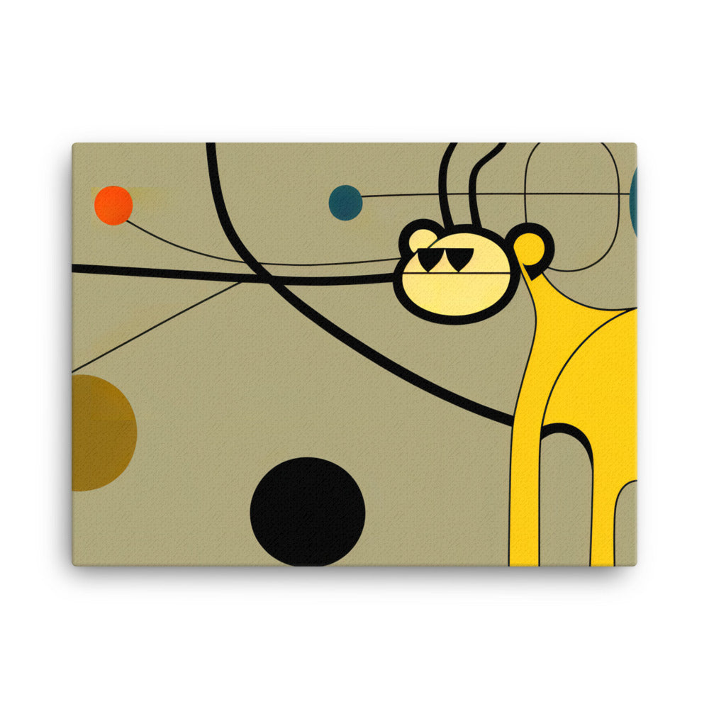 Monkey in abstract simple style canvas - Posterfy.AI
