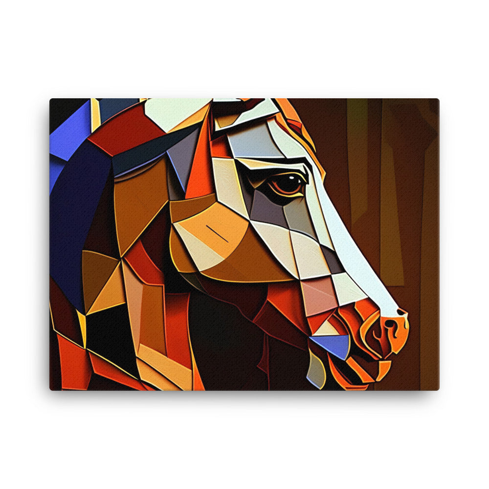 Horse in Picasso style canvas - Posterfy.AI