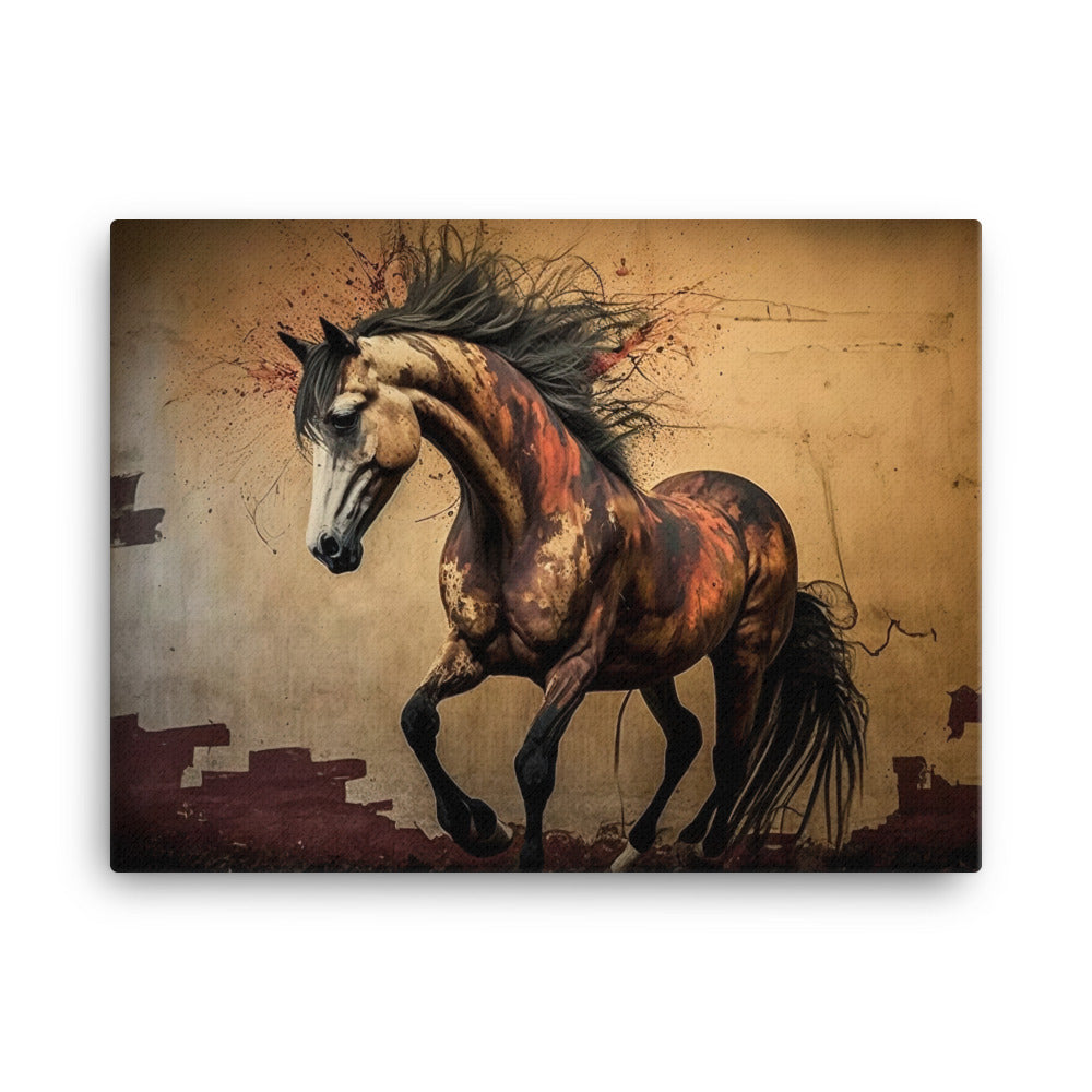 Horse in graffiti art canvas - Posterfy.AI