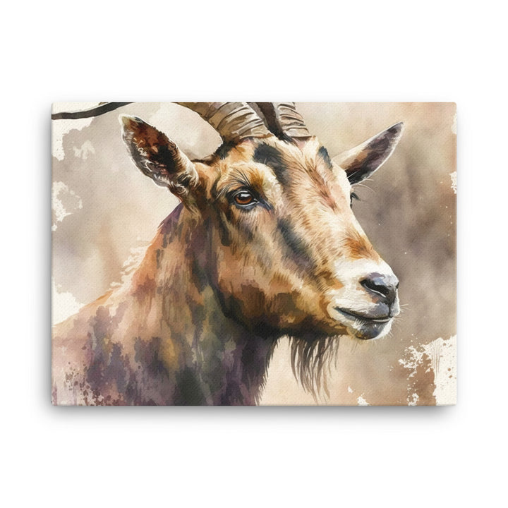 Goat in watercolour canvas - Posterfy.AI