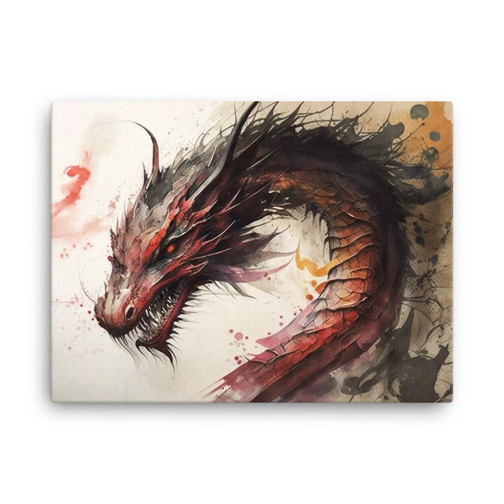 Dragon in watercolour canvas - Posterfy.AI