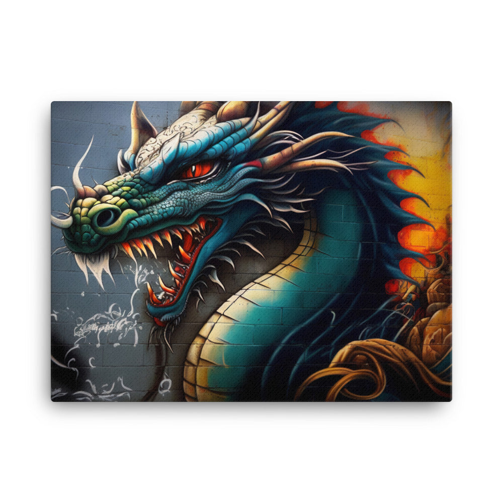 Dragon in graffiti art canvas - Posterfy.AI