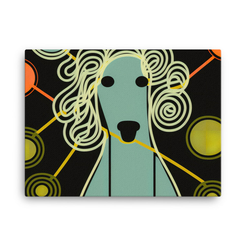 Poodle in simple abstract style canvas - Posterfy.AI