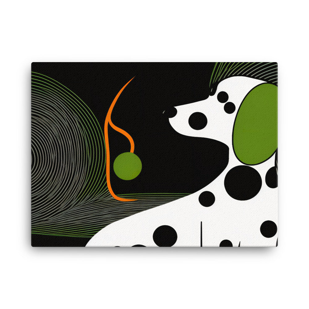 Dog in abstract simple style canvas - Posterfy.AI