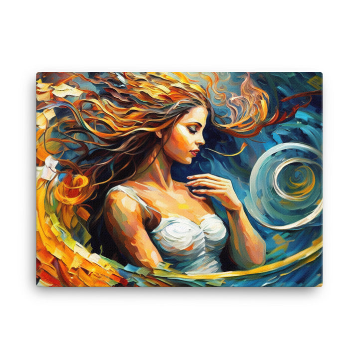 Virgo in surreal artistic colorful style canvas - Posterfy.AI