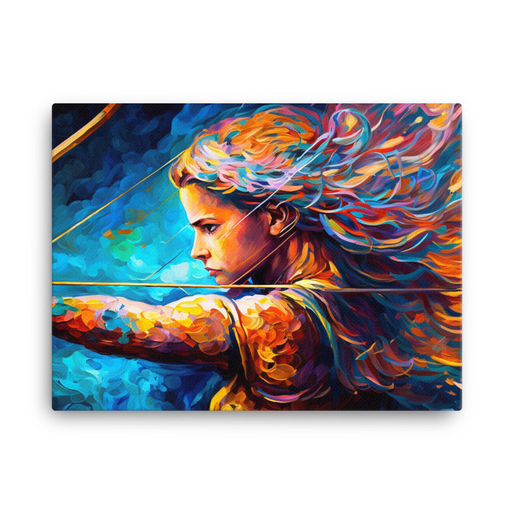 Virgo in surreal artistic colorful style canvas - Posterfy.AI