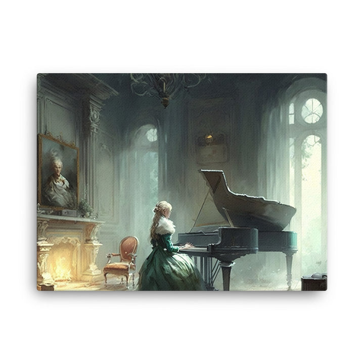 Lady playing piano canvas - Posterfy.AI