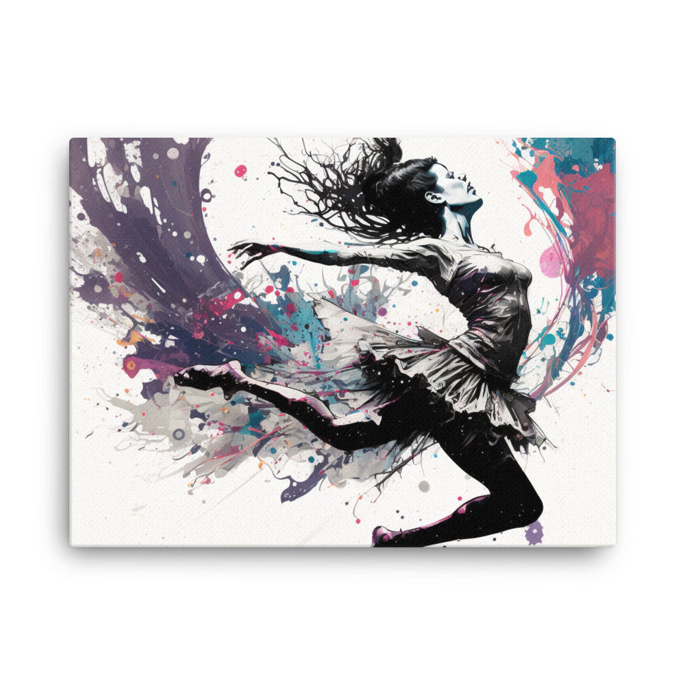 Jumping Ballerina in contemporary ornamental style canvas - Posterfy.AI