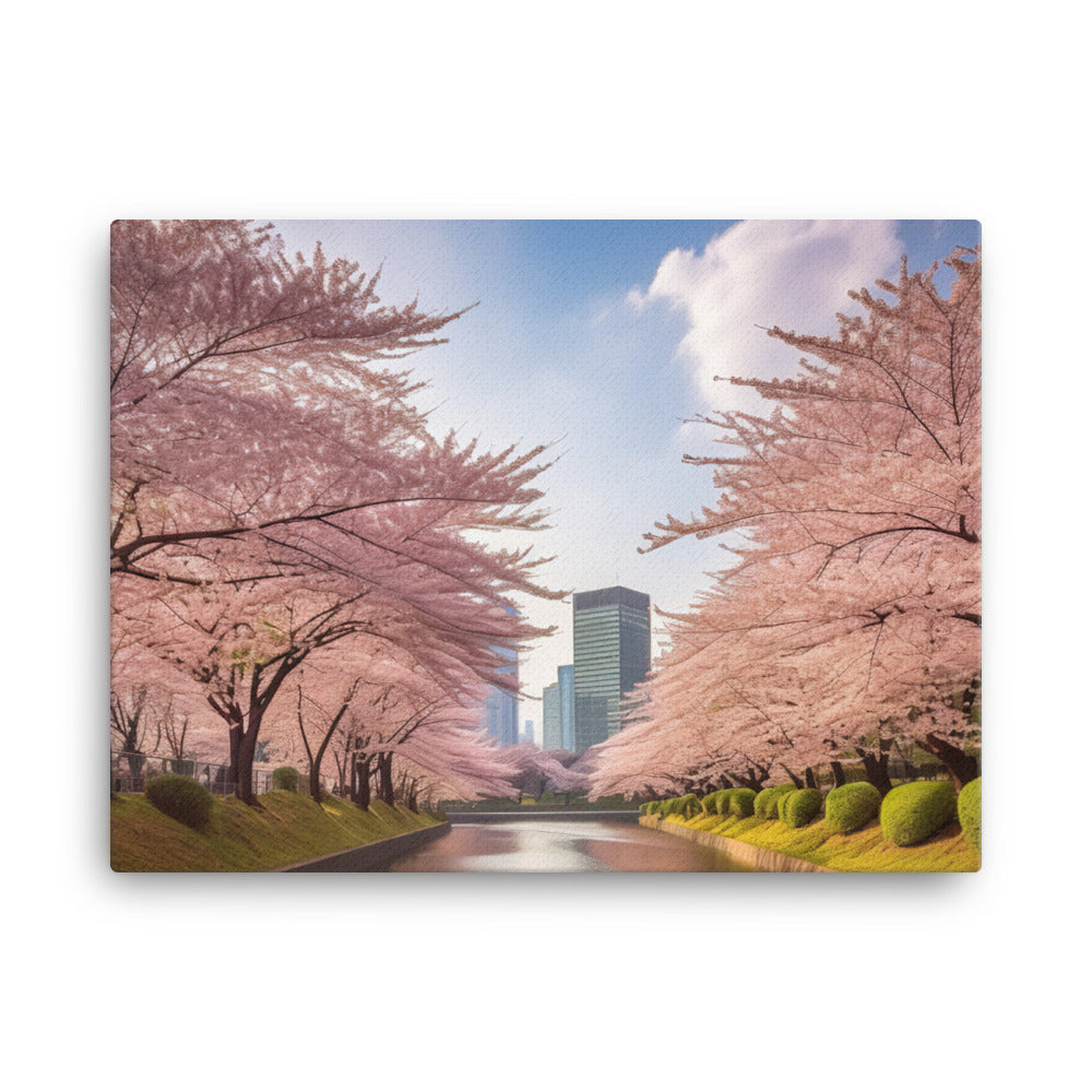 Sakura Season in Tokyo canvas - Posterfy.AI