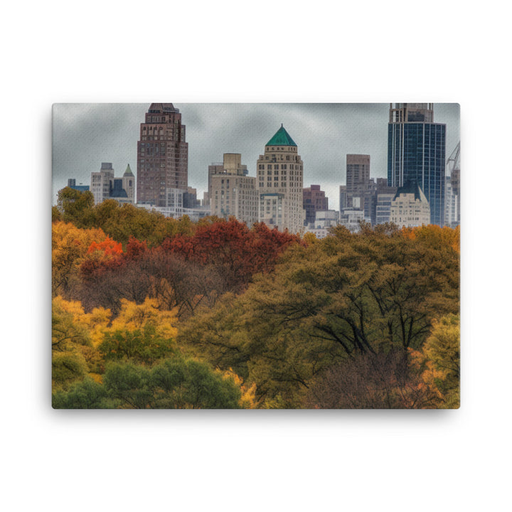 The Colors of Autumn in Central Park, New York City canvas - Posterfy.AI