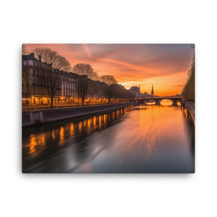 Seine River Sunset canvas - Posterfy.AI