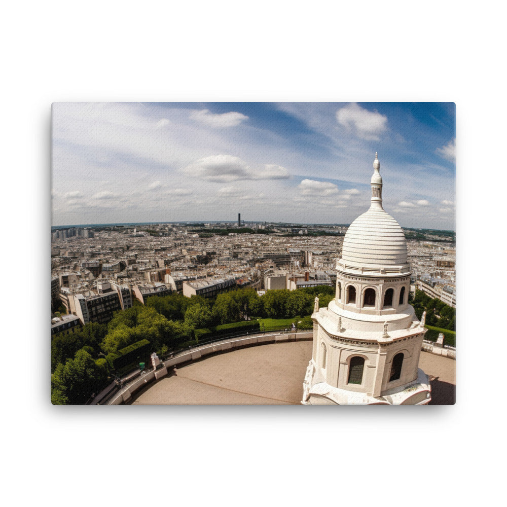 Sacr Cur Basilica - A Stunning View of Paris canvas - Posterfy.AI