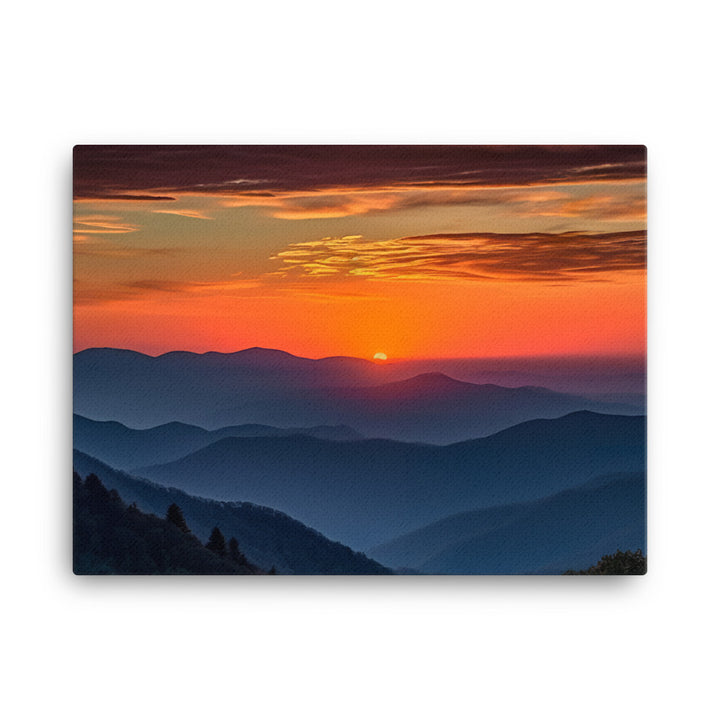 Sunset Over the Mountains canvas - Posterfy.AI