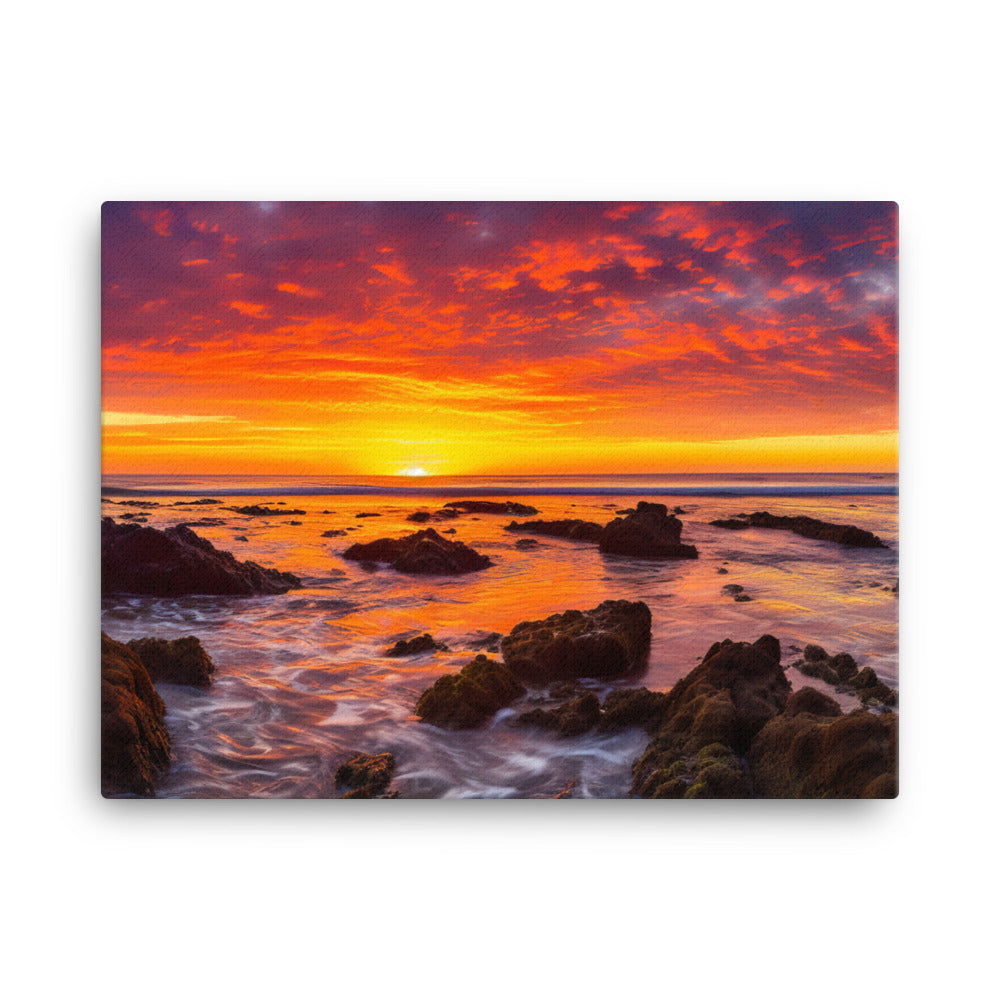 Stunning Pacific Ocean Sunset canvas - Posterfy.AI