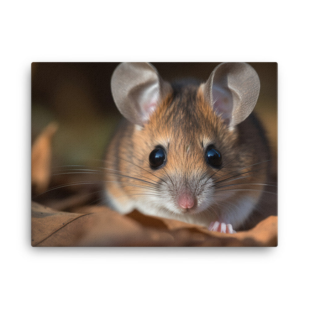 Adorable Deer Mouse Close-Up canvas - Posterfy.AI