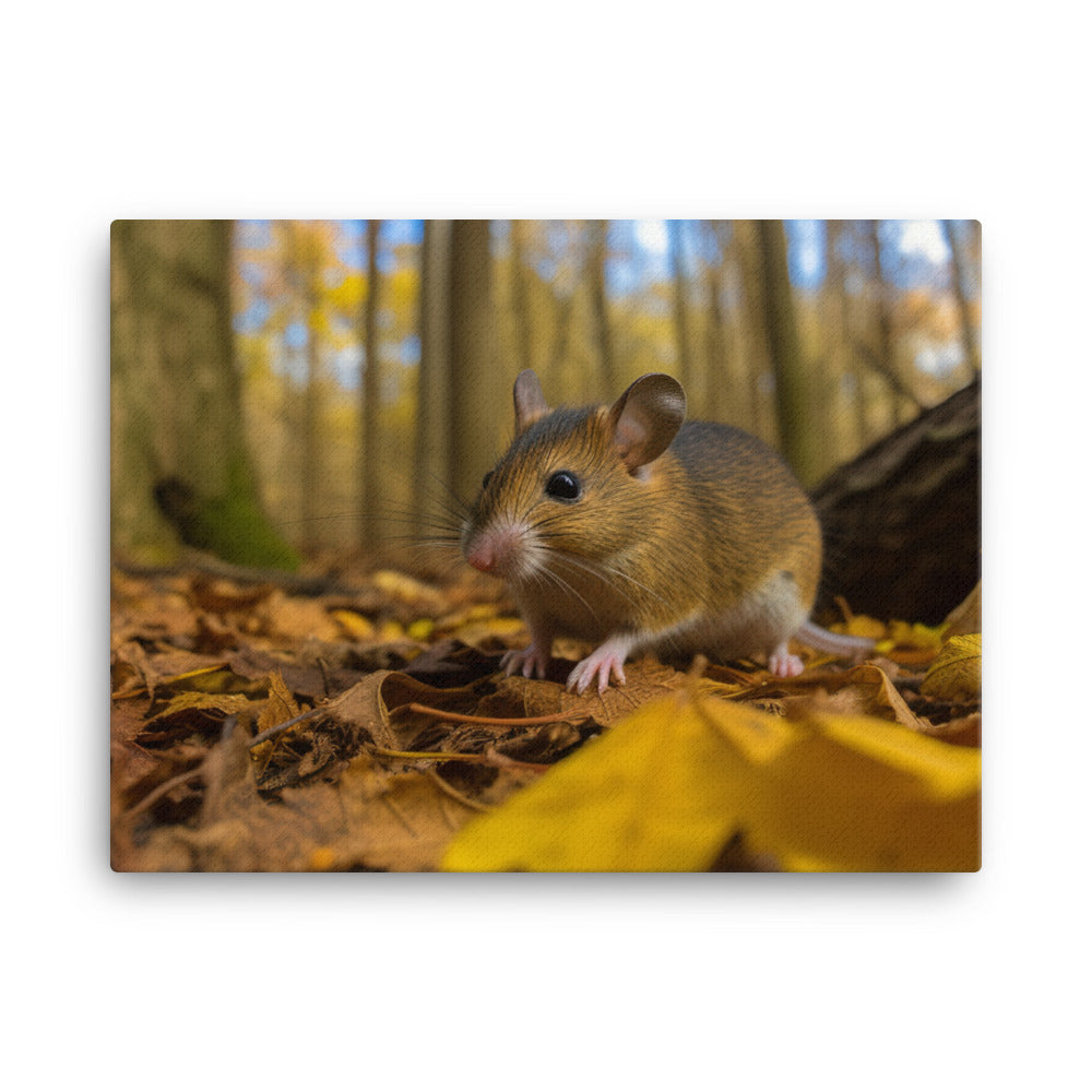 Yellow necked Mouse gathering food canvas - Posterfy.AI
