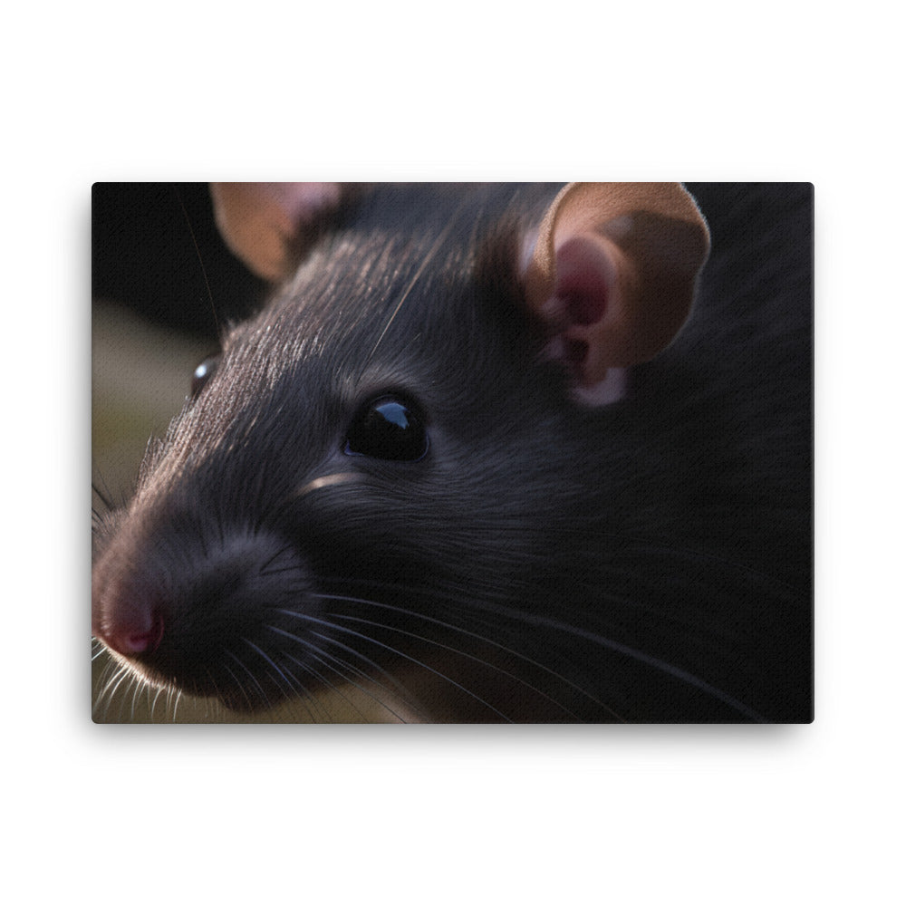 Up Close with a Black Rat canvas - Posterfy.AI