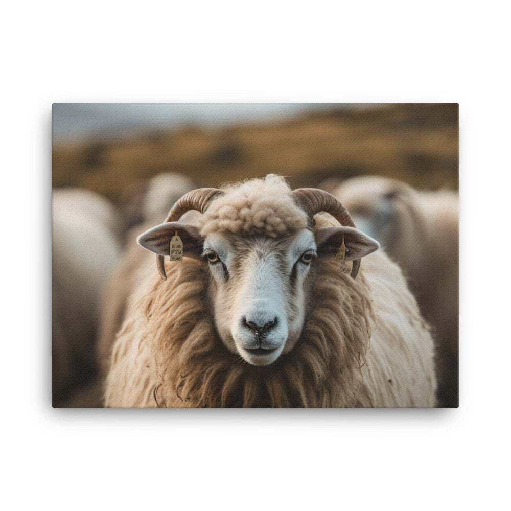 Curious Icelandic Sheep canvas - Posterfy.AI