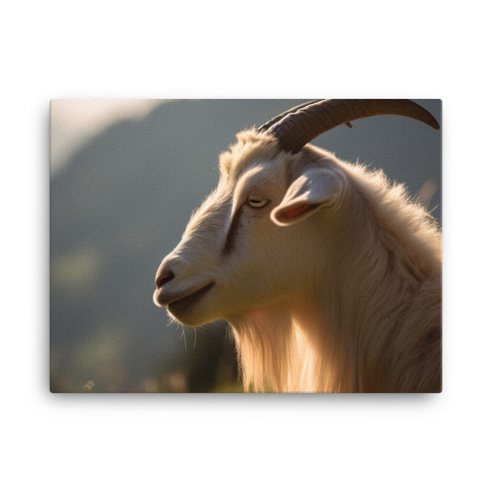 Saanen Goat Gazing in Golden Hour canvas - Posterfy.AI