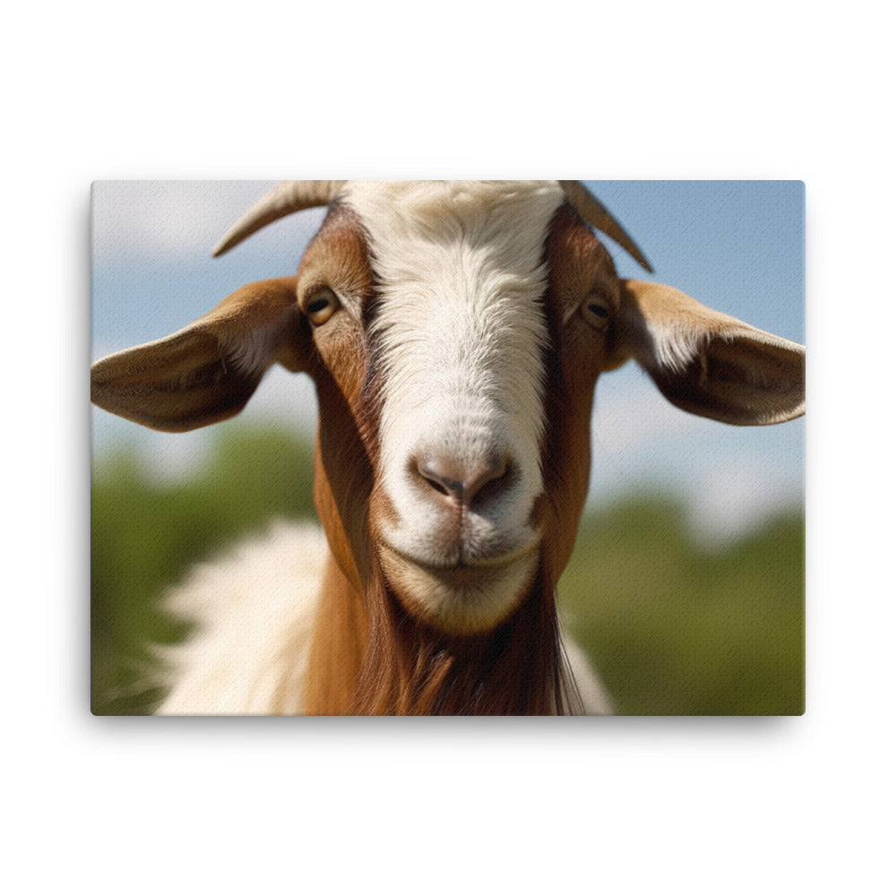Curious Boer Goat Staring canvas - Posterfy.AI