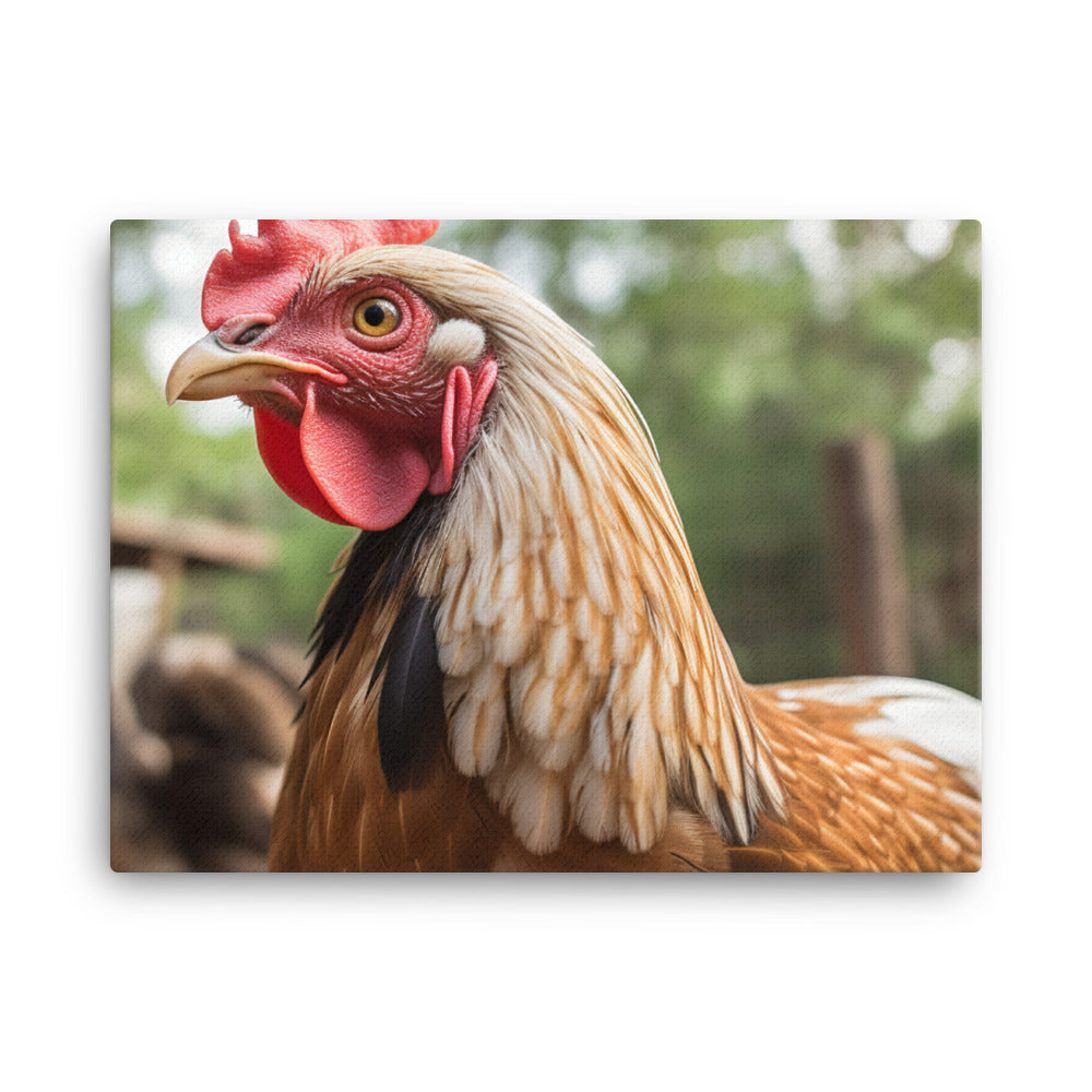 Leghorn Chicken Lifestyle canvas - Posterfy.AI