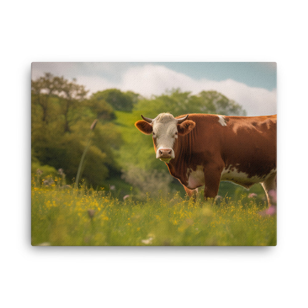 Hereford Cow standing canvas - Posterfy.AI