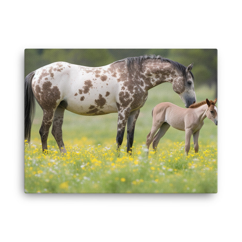 Appaloosa Mare and Foal canvas - Posterfy.AI