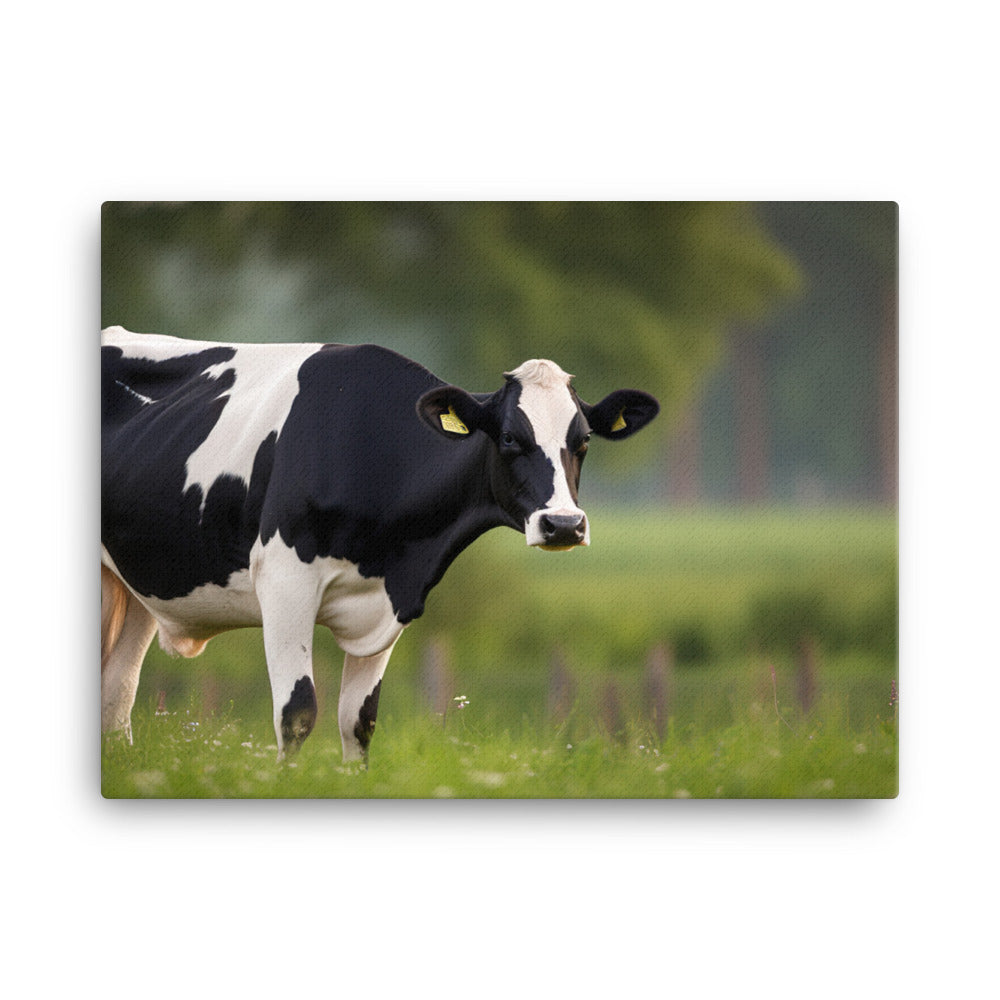 Majestic Holstein Cow in Pasture canvas - Posterfy.AI