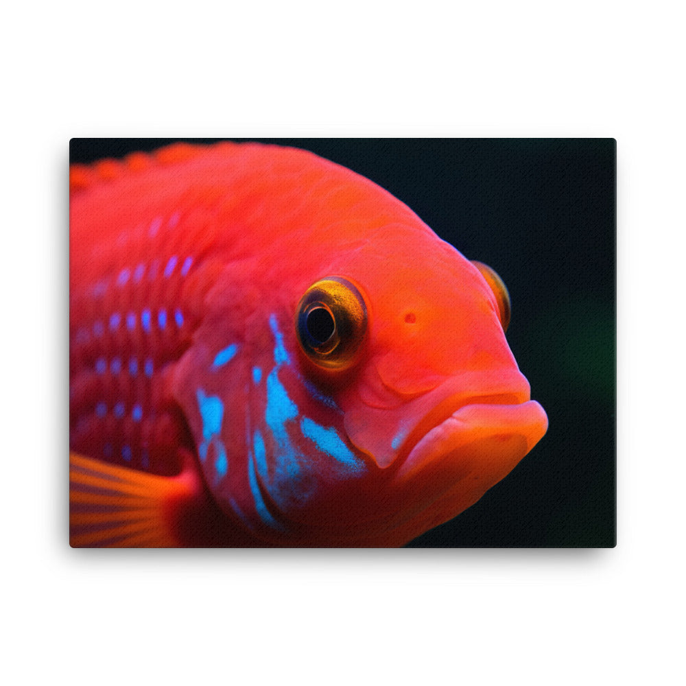 Stunning Colors of the Blood Parrot Fish canvas - Posterfy.AI