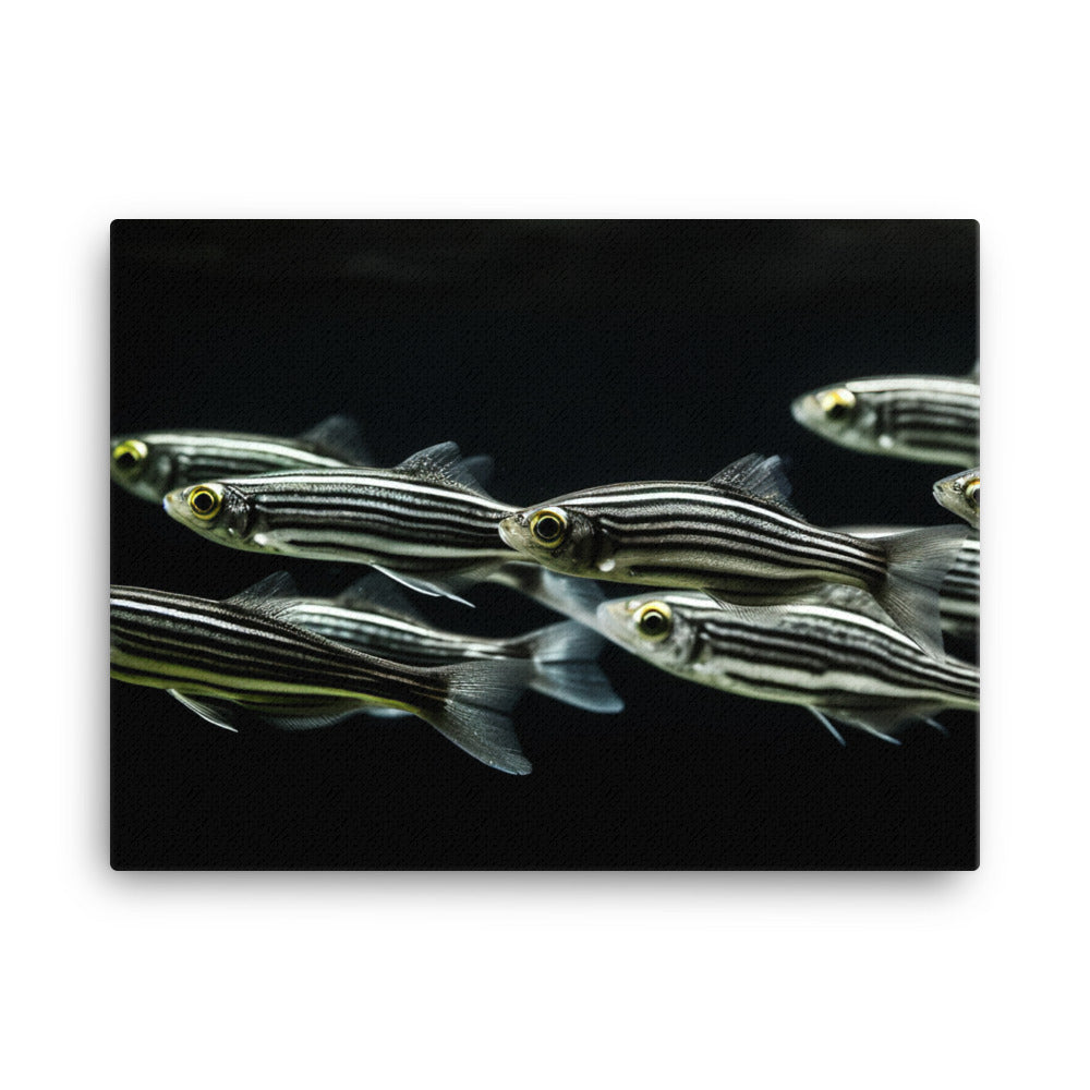 Zebrafish Family Swimming in Harmony canvas - Posterfy.AI