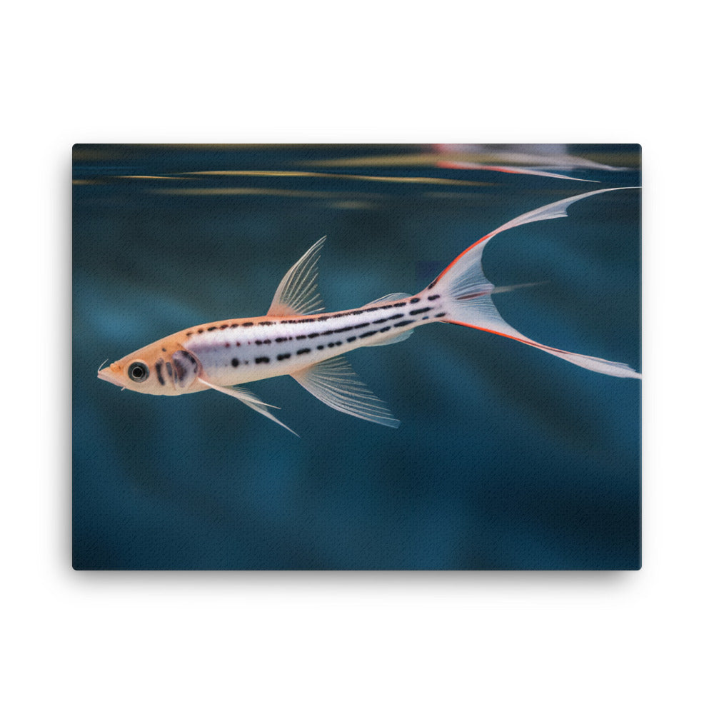 Graceful Swordtail Fish Gliding Through Aquatic Realm canvas - Posterfy.AI