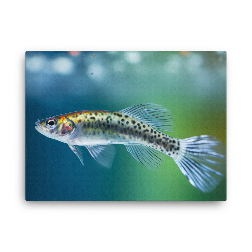 Graceful Female Guppy Gliding in Water canvas - Posterfy.AI