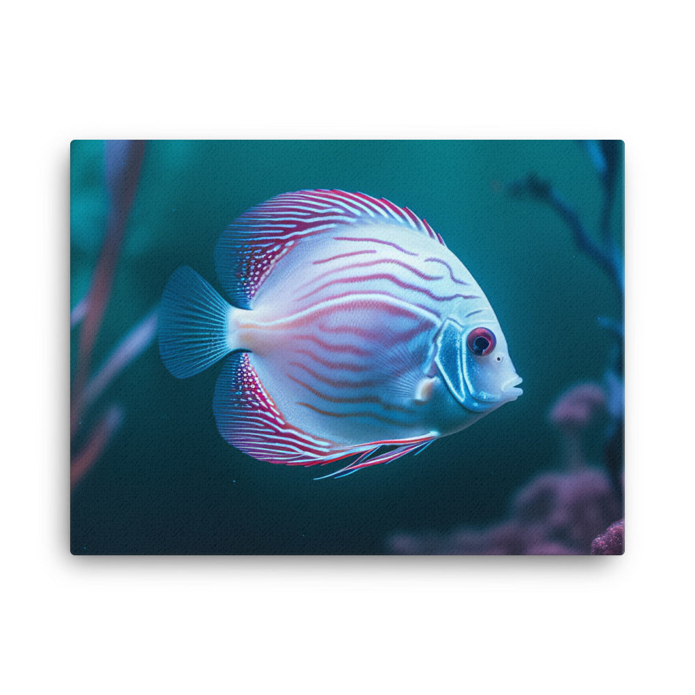 Ethereal Discus Fish in a Dreamy Aquascape canvas - Posterfy.AI