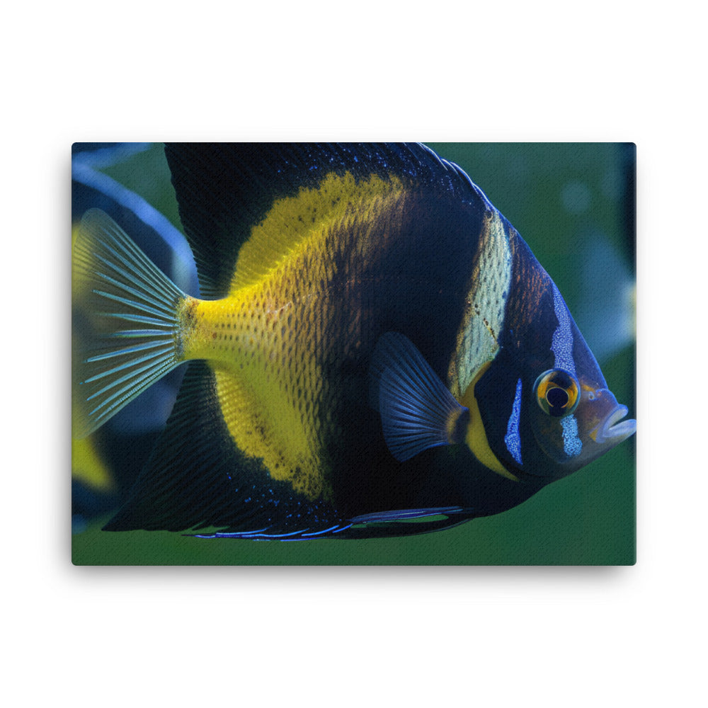 Graceful Angelfish with its Reflection canvas - Posterfy.AI