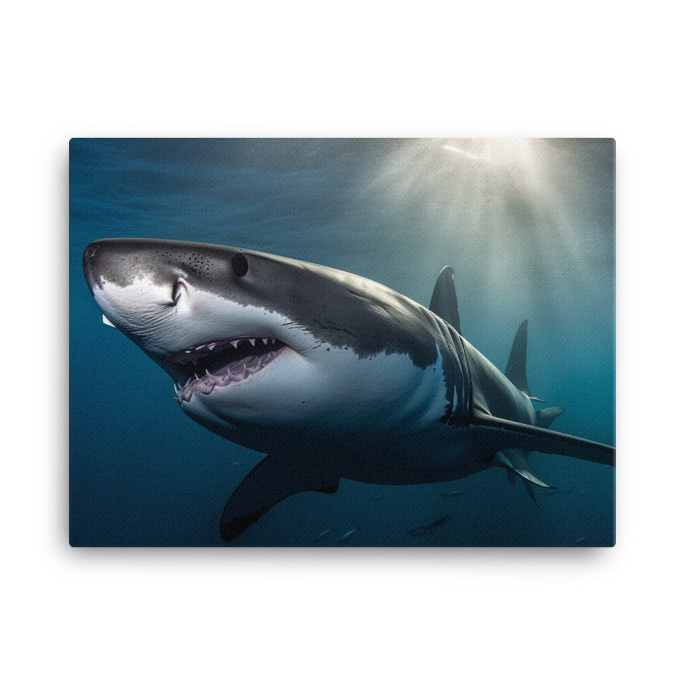 Exploring the Depths with Great White Sharks canvas - Posterfy.AI