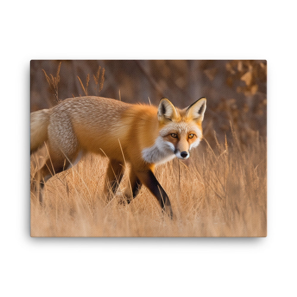 Graceful Red Fox in the Wild canvas - Posterfy.AI