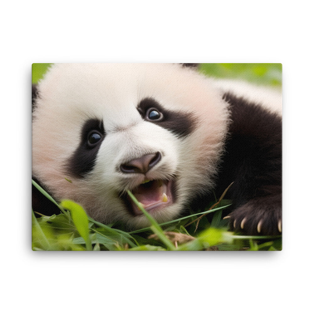 Playful Panda Cub canvas - Posterfy.AI