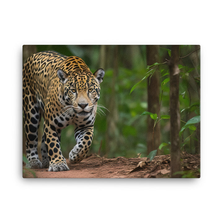Majestic Jaguar Strolling Through the Jungle canvas - Posterfy.AI