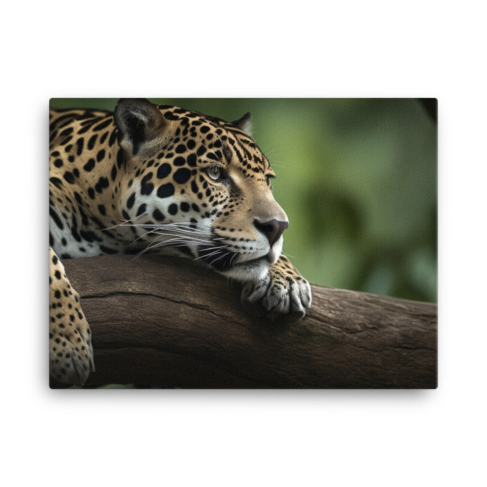 Graceful Jaguar Perched on a Tree Branch canvas - Posterfy.AI