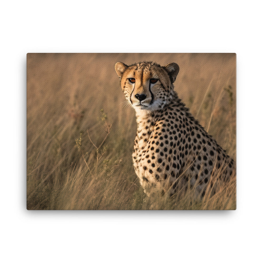 Majestic Cheetah in the Grasslands canvas - Posterfy.AI
