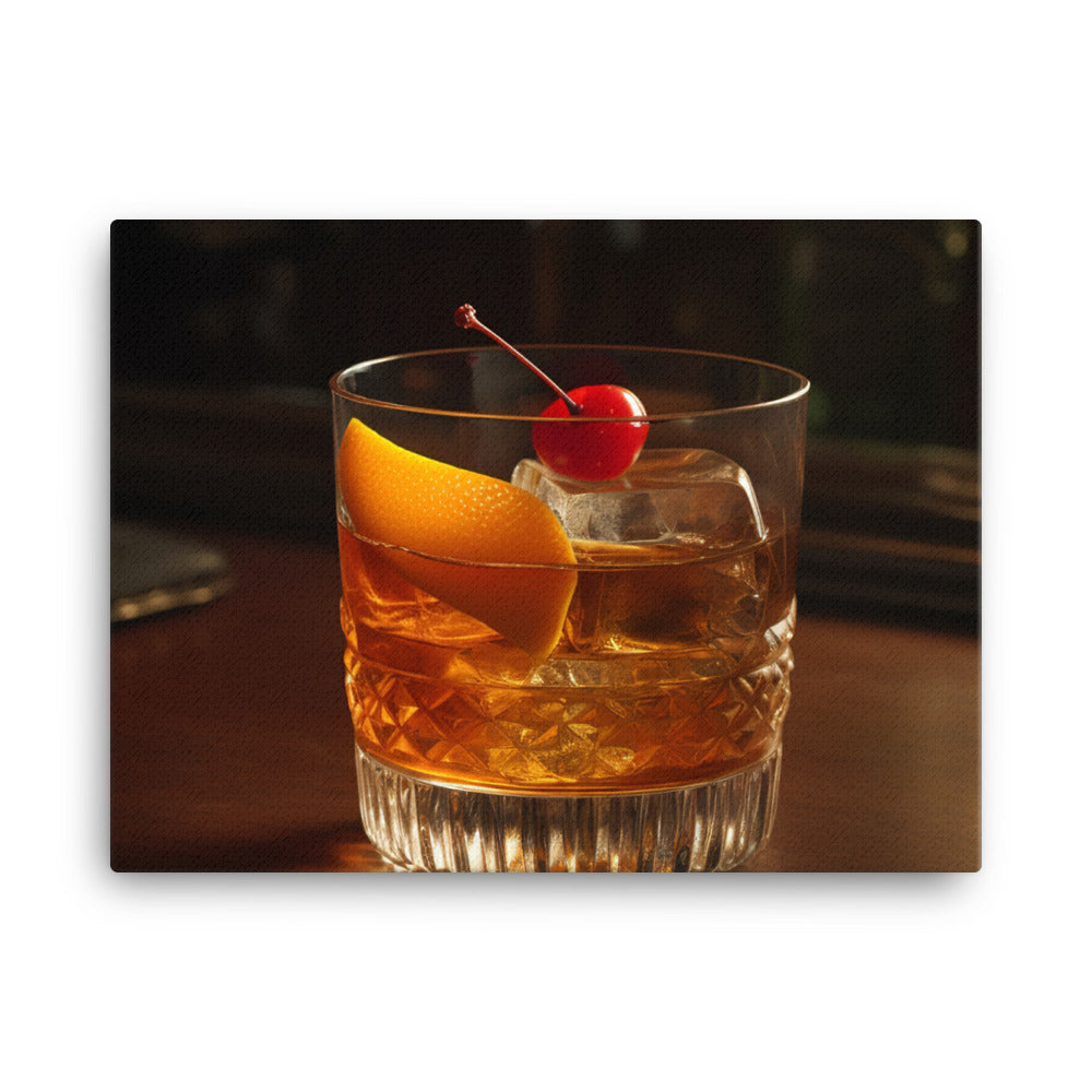 Classic Old Fashioned cocktail canvas - Posterfy.AI