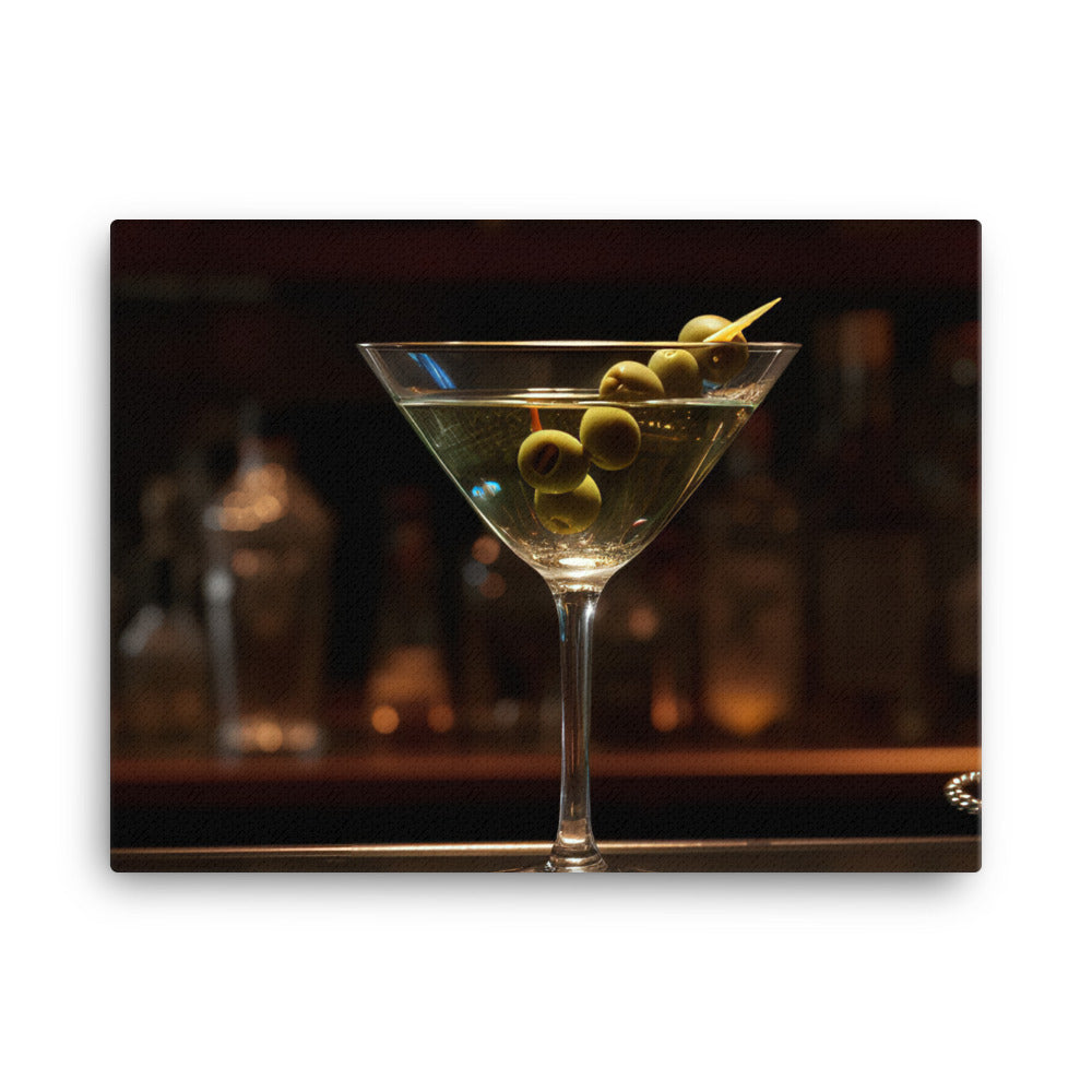 A Gin Martini with Olives canvas - Posterfy.AI
