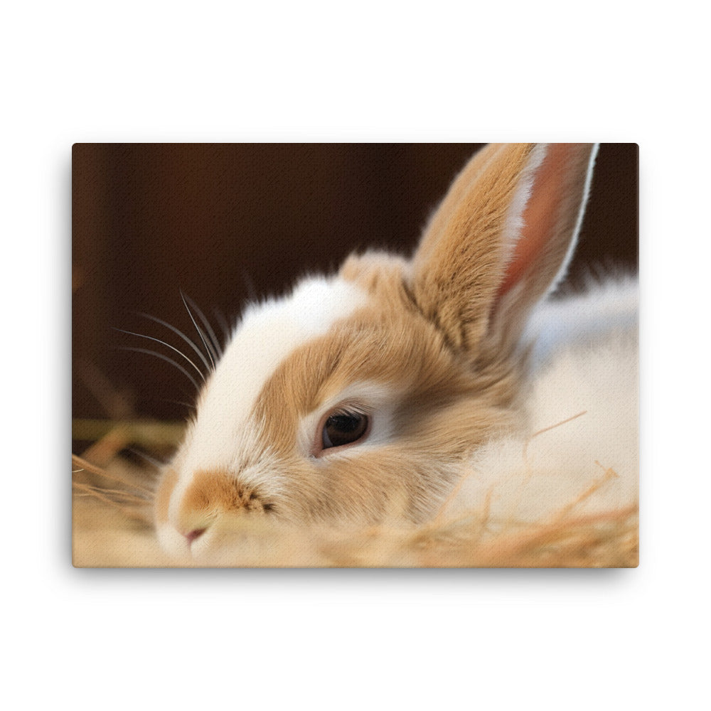 Mini Rex Bunny - Snuggled up for a Nap canvas - Posterfy.AI