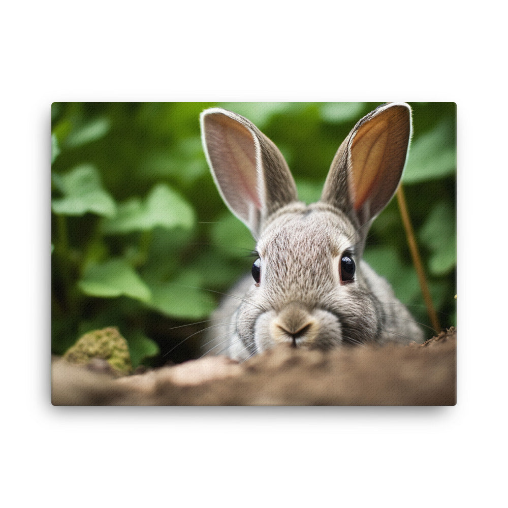 Mini Rex Bunny - Exploring the Outdoors canvas - Posterfy.AI