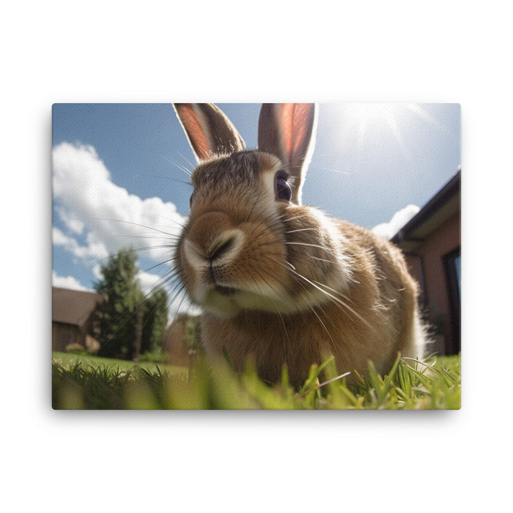 Flemish Giant Rabbit Outdoors canvas - Posterfy.AI