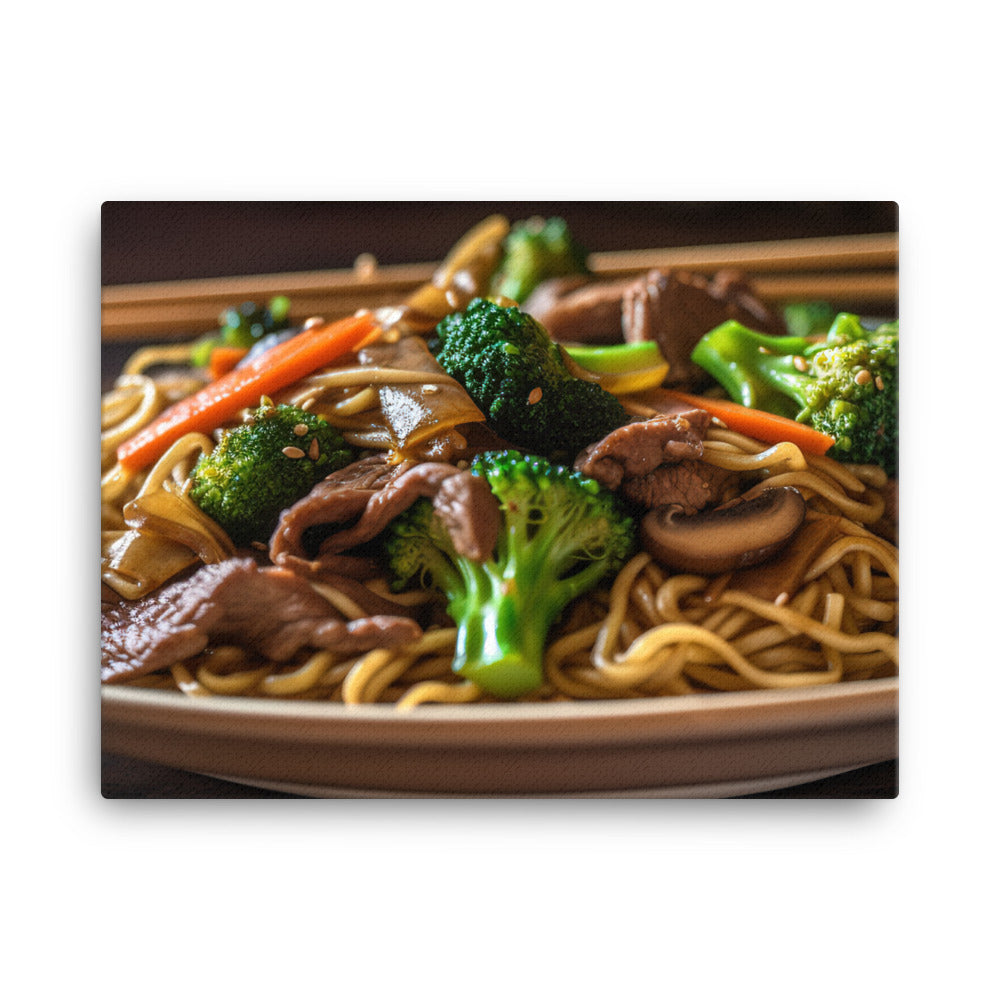 Savory Beef Lo Mein 牛肉撈麵 canvas - Posterfy.AI