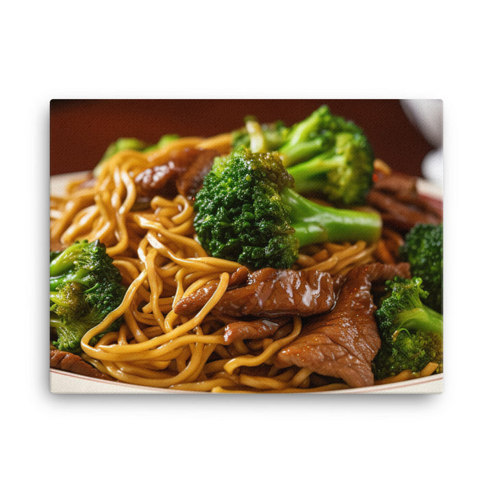 Beef and Broccoli Lo Mein 西蘭花牛肉炒麵 canvas - Posterfy.AI