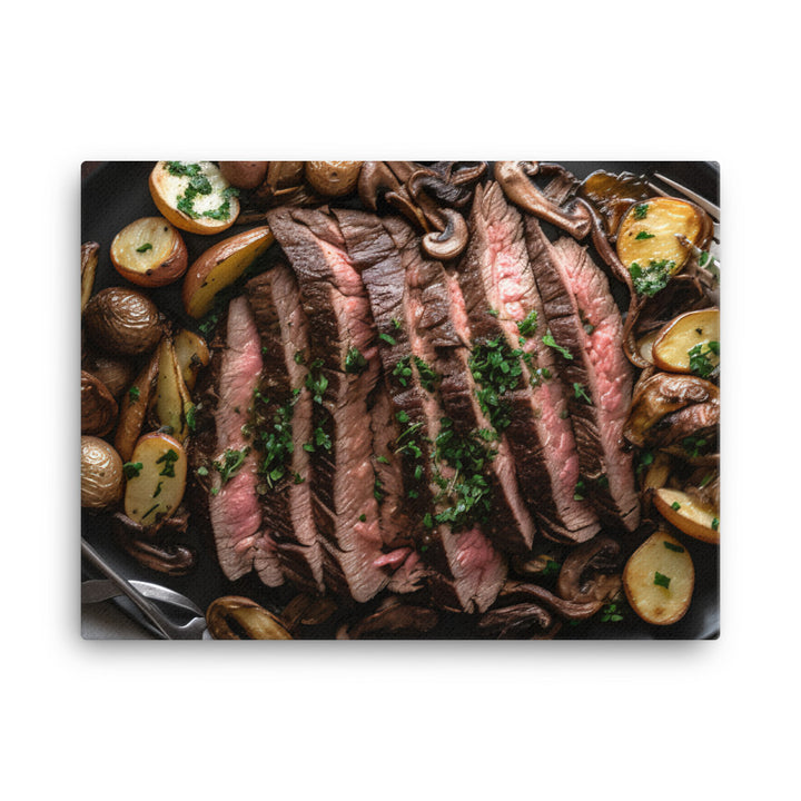 Skillet Seared Skirt Steak canvas - Posterfy.AI