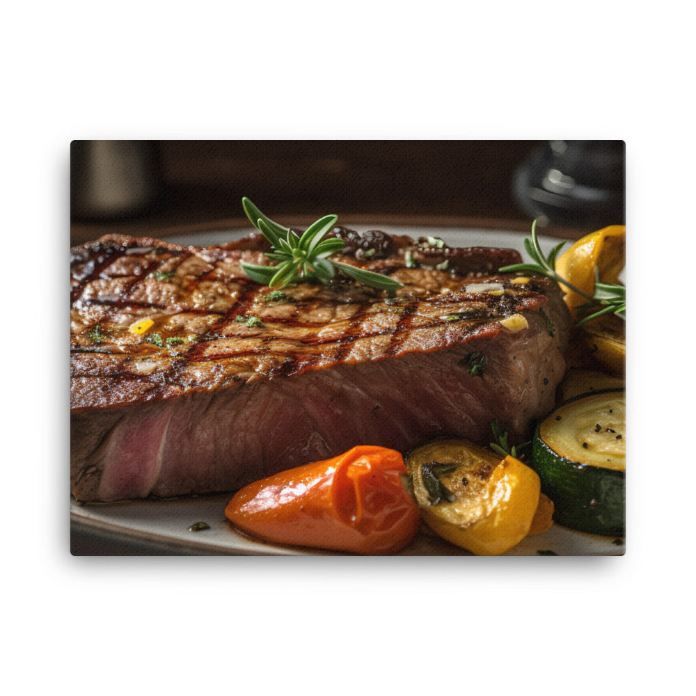 New York Strip Steak with Roasted Vegetables canvas - Posterfy.AI