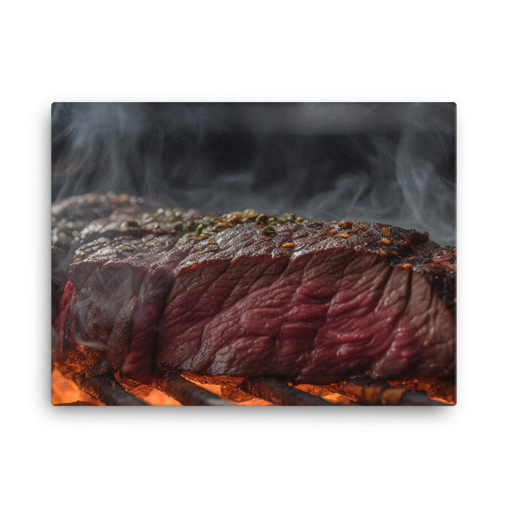 Juicy Hanger Steak on the Grill canvas - Posterfy.AI